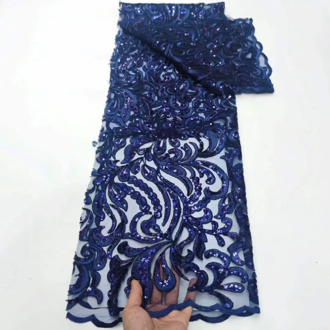 2024 кружевная ткань с 3D аппликацией и блестками золотая линия Высококачественная