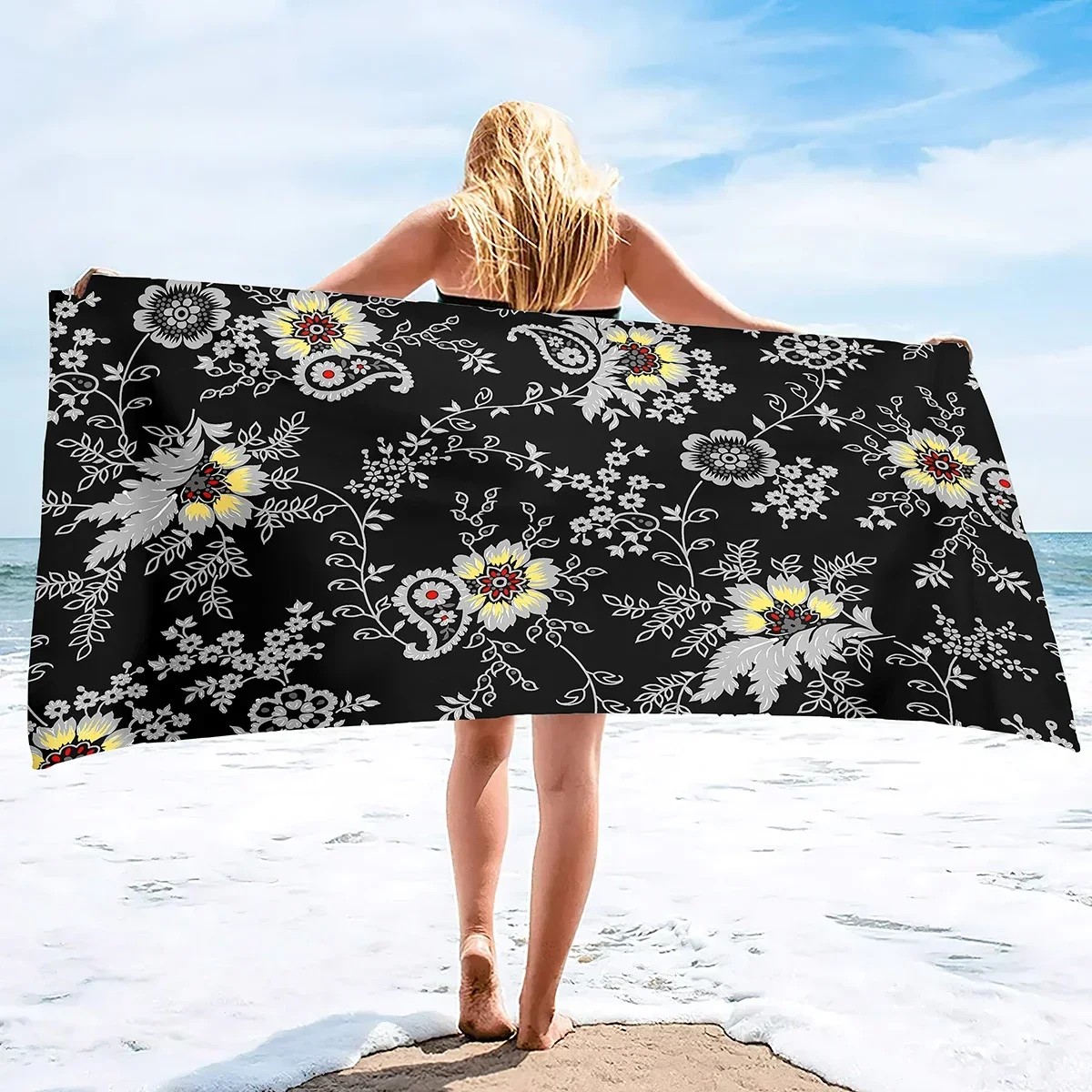 Daisy Beach Towel Absorbent Pool Camping Travel Oversized Sand Free Bath Towels Quick-Dry Super |