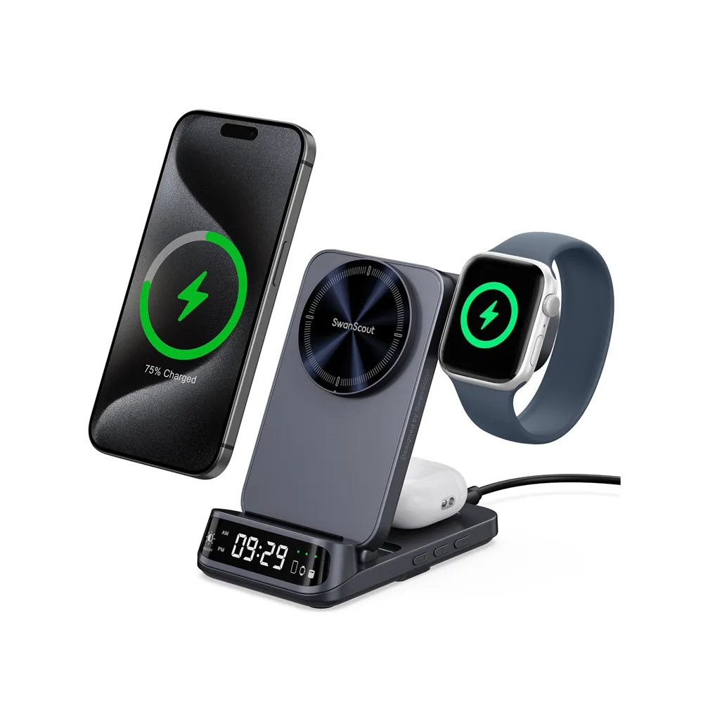 Беспроводное зарядное устройство SwanScout 708M для iPhone 16 15 14 13 12 магнитная зарядная