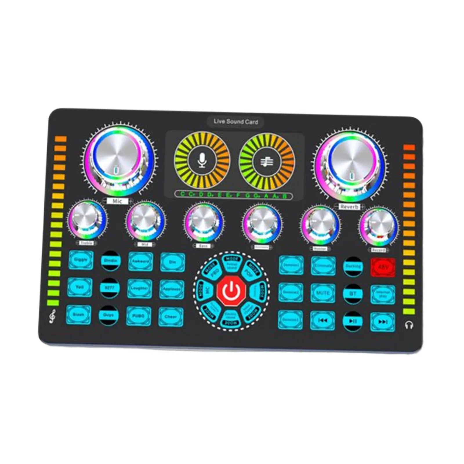 

Live Sound Card The Recording Studio Effect Third Gear Noise Reduction 48V Microphone for Recording Laptop Singing Karaoke Music