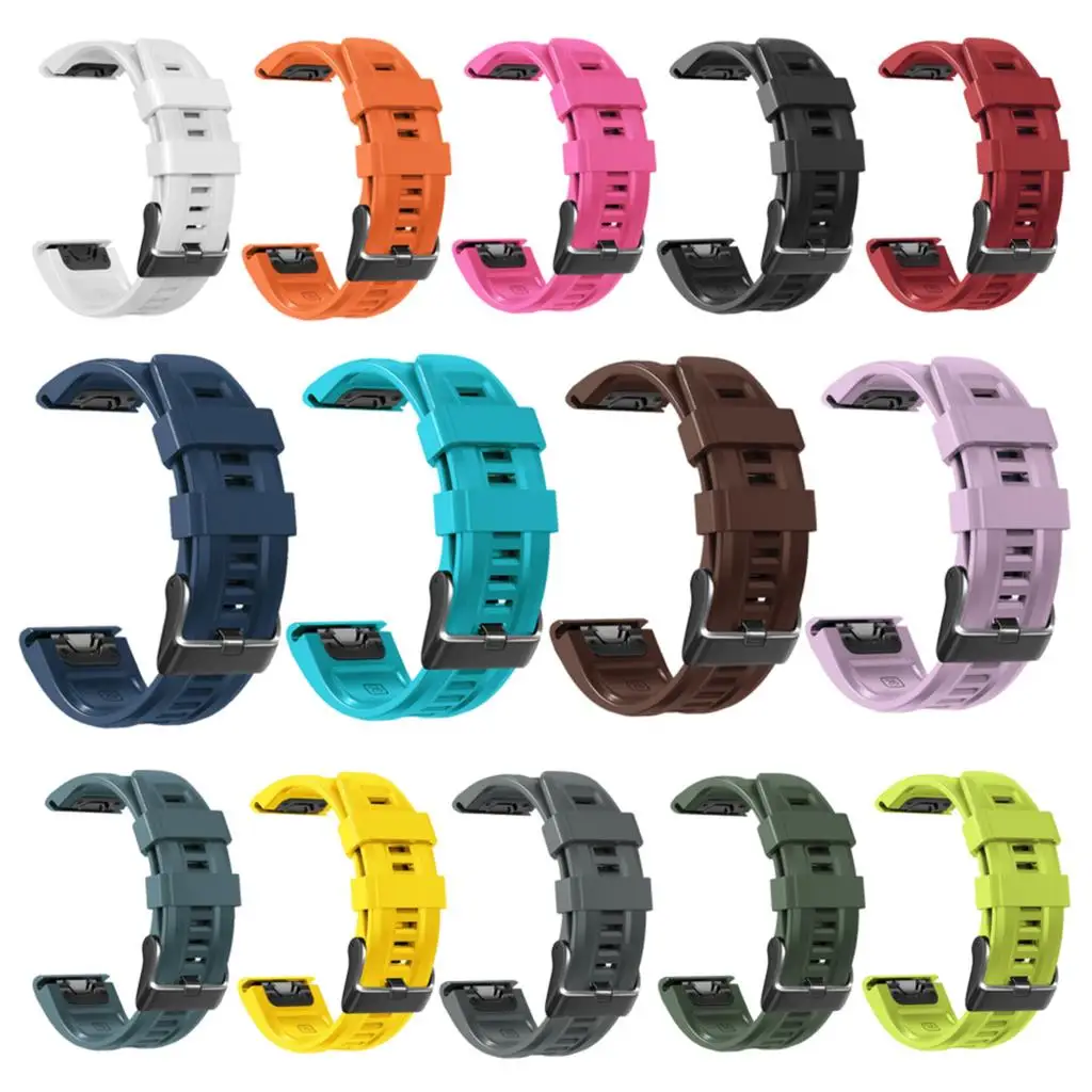 22mm 26mm Silicone Smart Watch Strap For Garmin Fenix 7X 7 Fenix 6X 6 Pro Fenix 5X 5 Plus 3HR Bracelet Quick Release Wristband