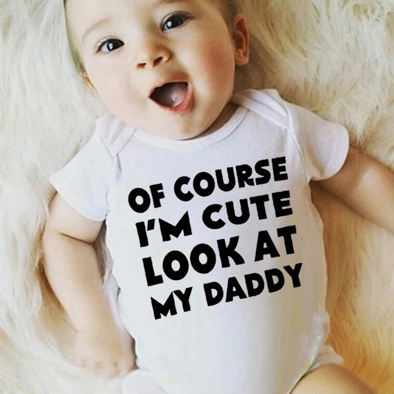 Funny love daddy print Newborn Infant Baby Boys Girls Romper Jumpsuit Summer Baby Cotton Sunsuit Outfits Clothes 0-24M