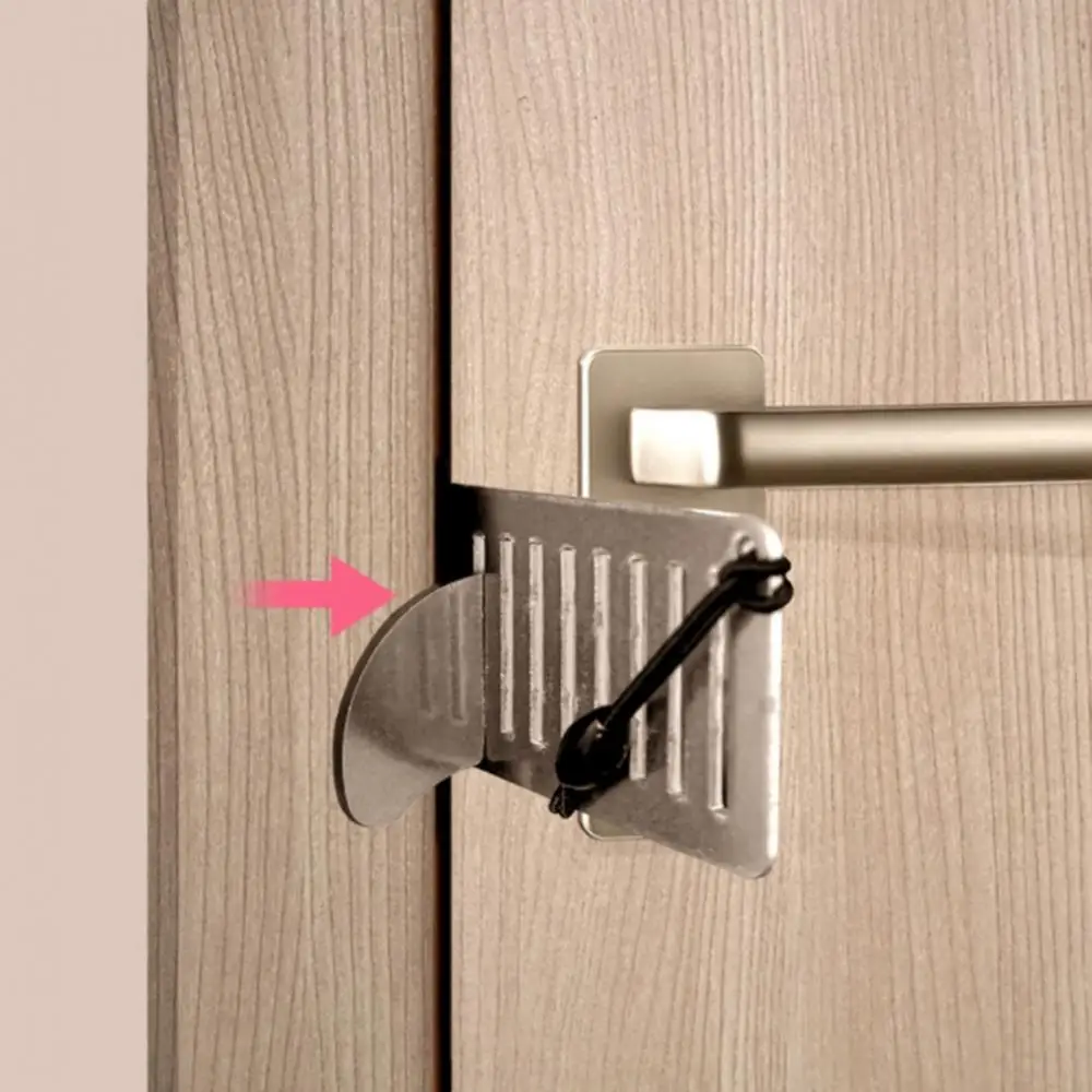 

Door Closers Stainless Steel Door Locks Punch-free Anti-theft Door Stop Portable Stopper Door Lock Travel Hotel Motel Dormitory
