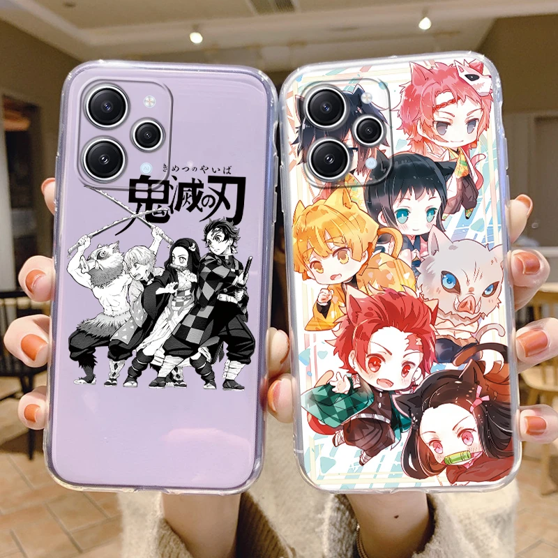 Прозрачная мягкая силиконовая накладка на заднюю панель из ТПУ для Redmi 12 4G с изображением рассекающего демонов Прозрачная мягкая силиконовая накладка на заднюю панель из ТПУ для Redmi 12 4G с изображением рассекающего демонов
