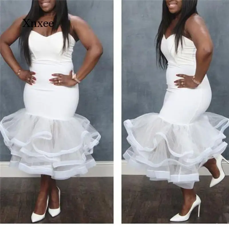 Женское Сетчатое платье-Русалка без бретелек с разрезом спереди | Женская одежда