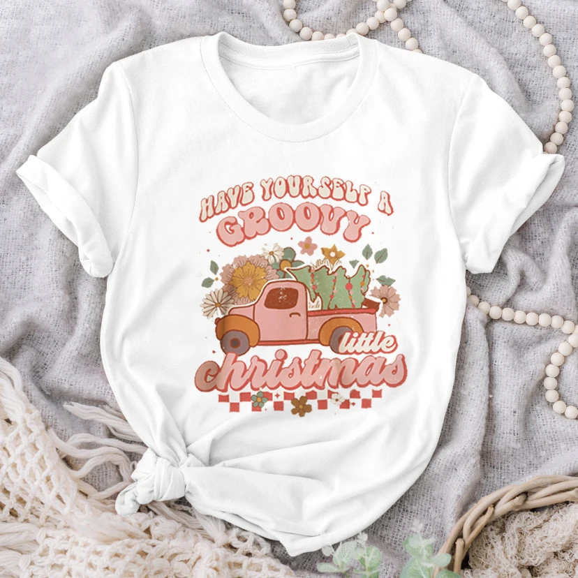 

Женская зимняя футболка с коротким рукавом, с графическим принтом