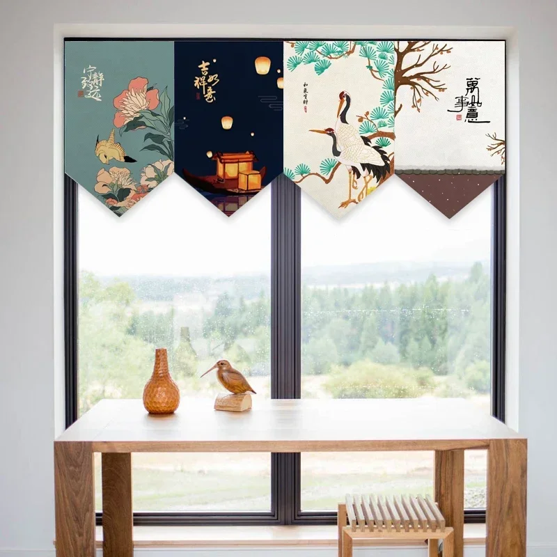 Новая треугольная дверная занавеска в китайском стиле с флагом для кухни штора