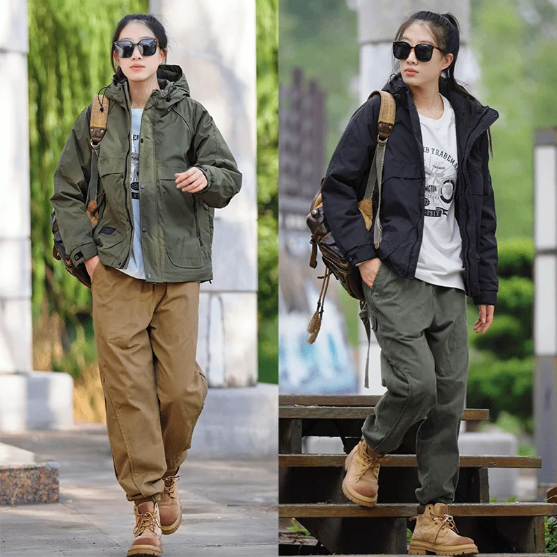 Мужское пальто-карго с хлопковой подкладкой American Hood осенне-зимняя утепленная