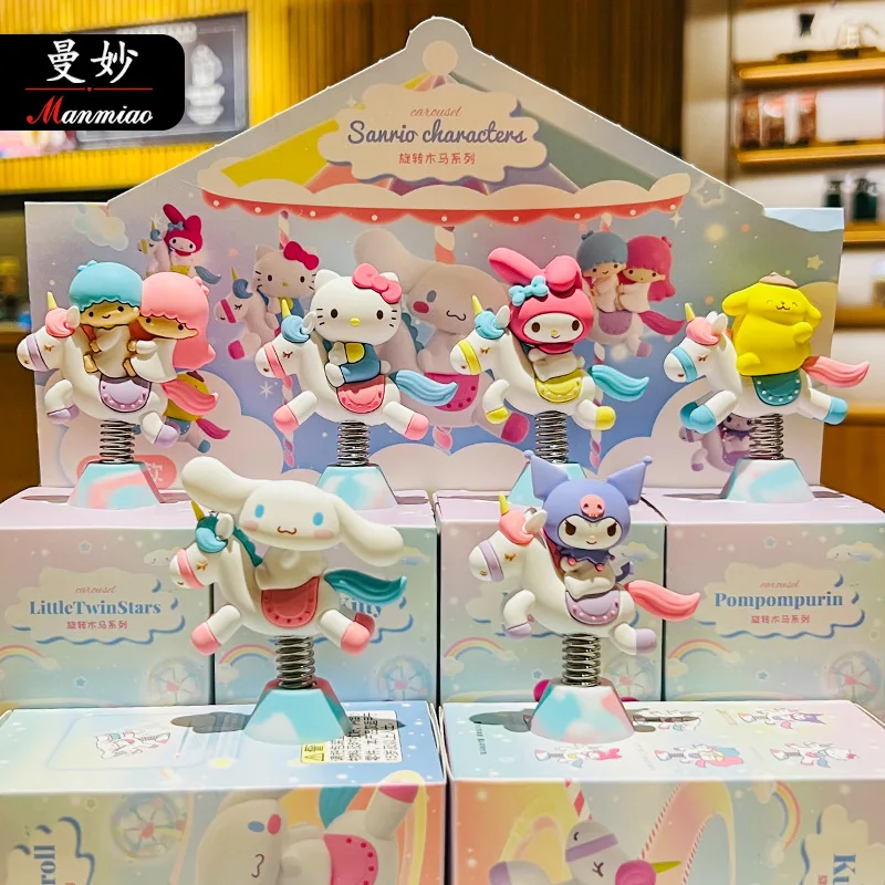 

Hello Kitty Cute Carousel Series Ornament My Melody Cinnamoroll Kuromi Girl Cartoon Desktop Decoration Ornament Toy Doll Gifts