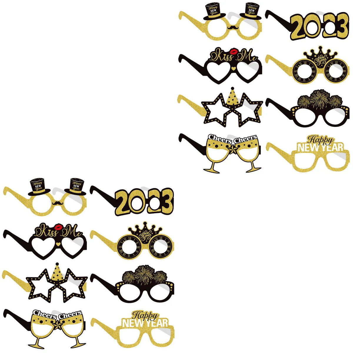 

Glasses New Year Party Eyeglasses Props Photo Years Novel Happy Frames Eve Sunglasses Decors Christmas Funny Performance Cosplay