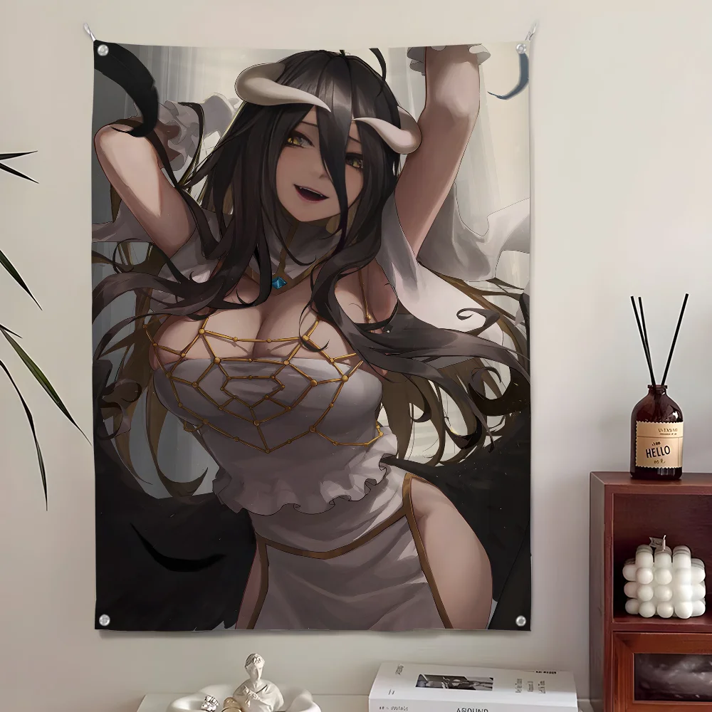A-Albedo O-Overlord сексуальный аниме флаг для дома и сада уличный фон с принтом из