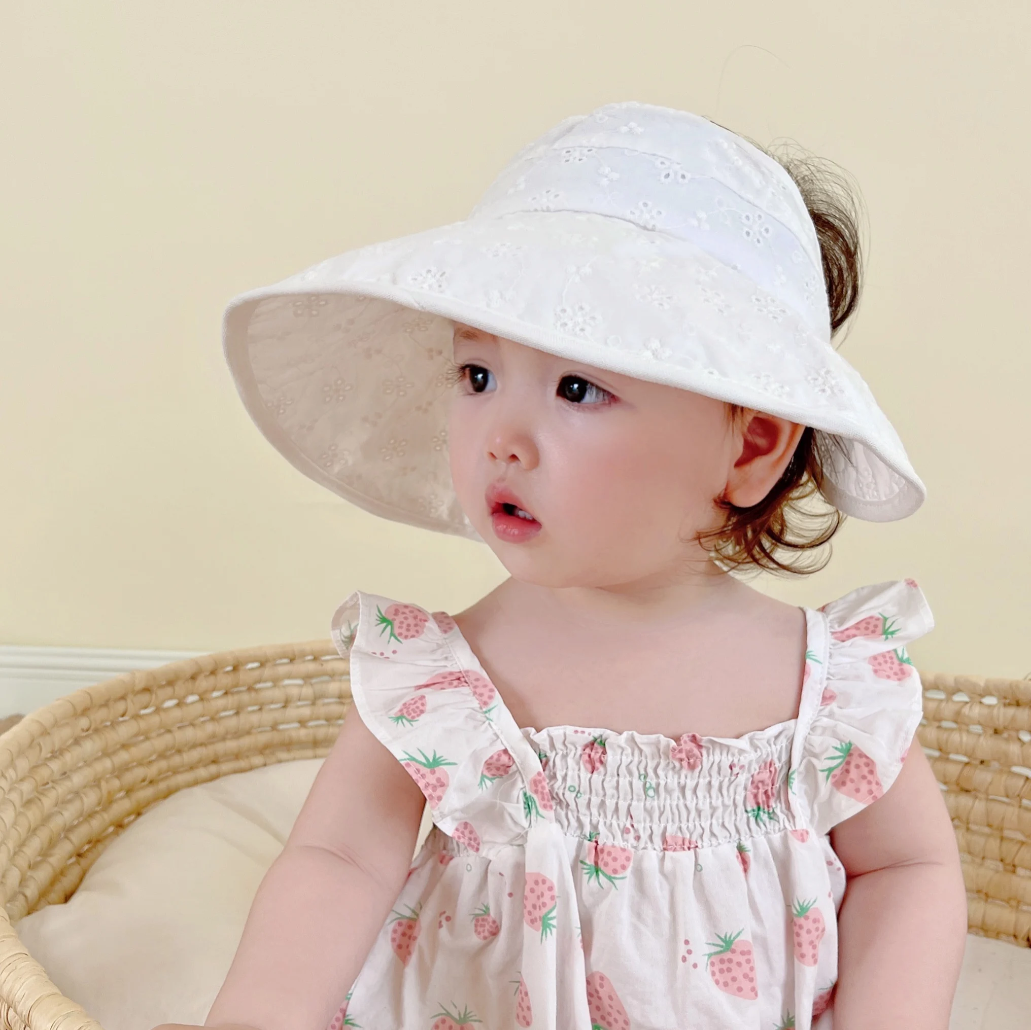 

Шляпа Детская кружевная с защитой от УФ-лучей и широкими полями