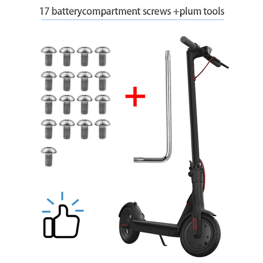 

17pcs Electric Scooter Bottom Cover Steel Screws For Xiaomi M365 & M365 Pro Pro2 1S E-scooter Battery Backplane Repair Accessory