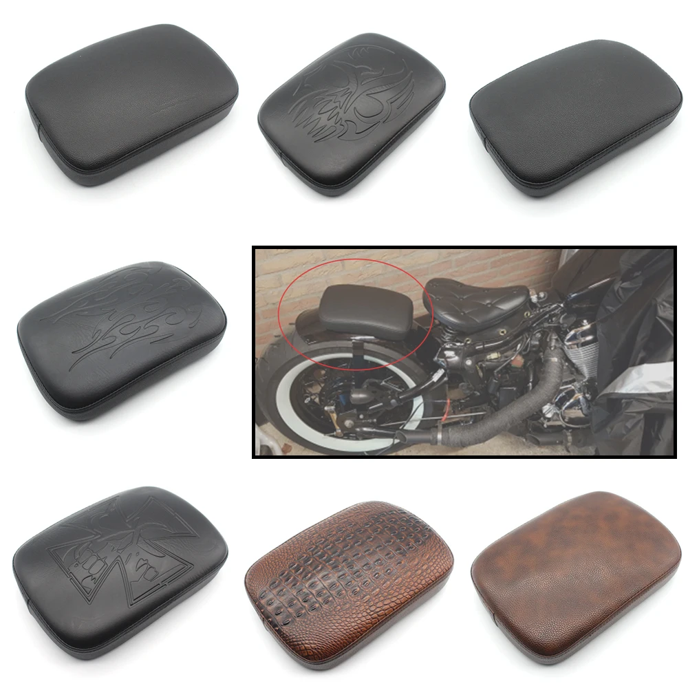 

Pokhaomin Motorcycle Passenger Pad Seat Black/Brown Suction Cup Rear Pillion for Harley Davidson Bobber Chopper