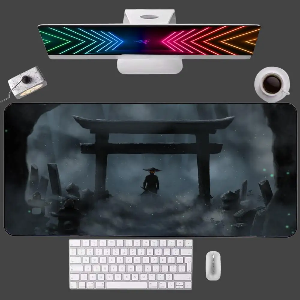 Japanese Ghost of Tsushima Gaming Accessories Mouse Pad Gamer Keyboard Rubber Computer Carpet Desk Mat PC Gamer Offices Mousepad