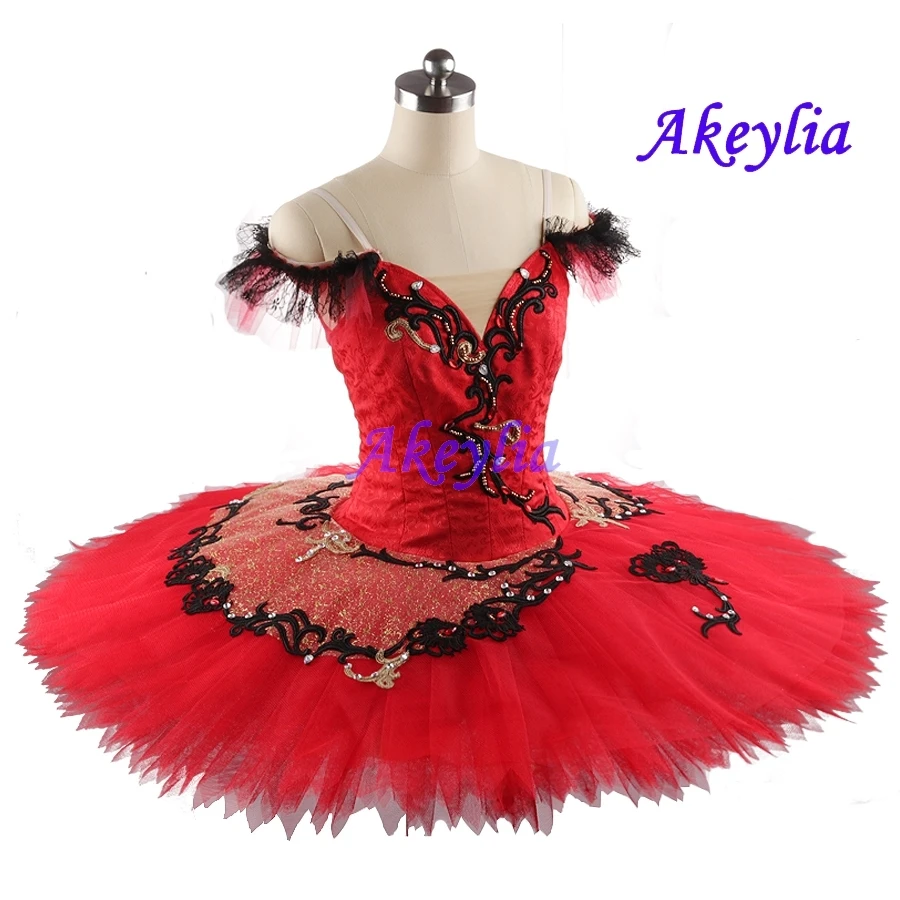 Балетная пачка Akeylia Kitri для взрослых черная/красная