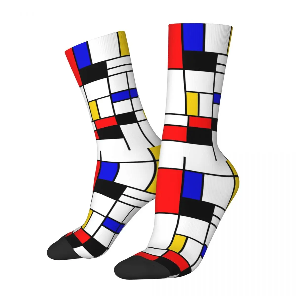 

Модные мужские и мужские носки, новинка, стильные носки Bauhaus Mondrian, спортивные женские носки с абстрактным геометрическим рисунком, весна, лето, осень, зима