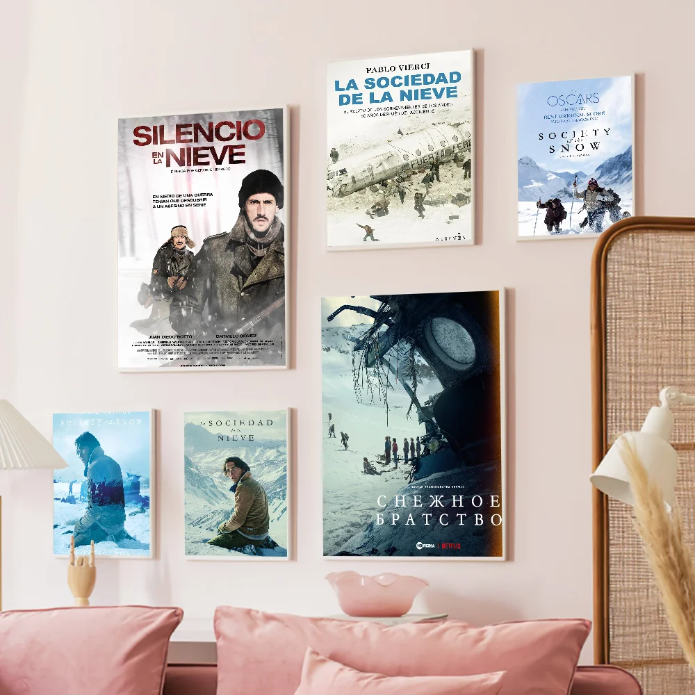 Movie La Sociedad De Nieve Self-adhesive Art Poster Retro Kraft Paper Sticker DIY Room Bar Cafe Vintage Decorative Painting