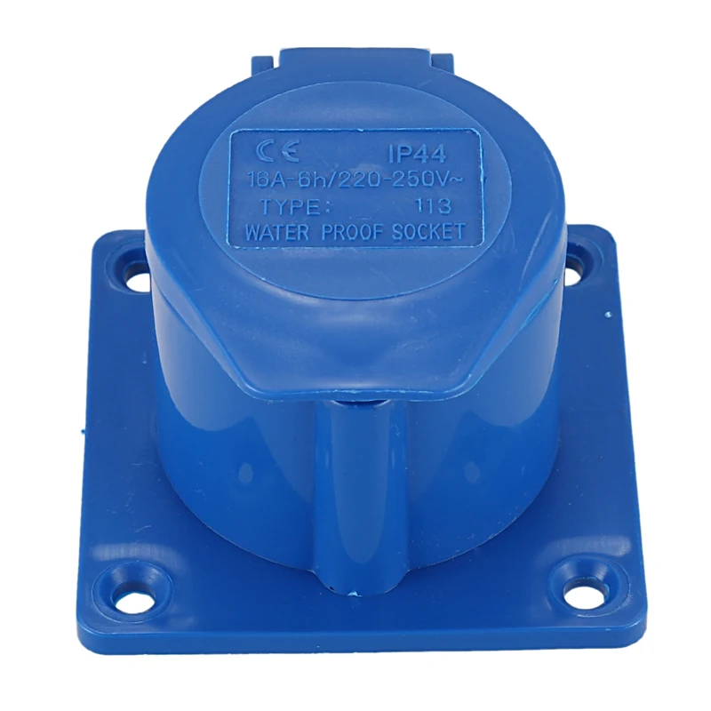 

AC 220-250V 16A 2P+E IEC309-2 Panel Mount Industrial Socket Blue