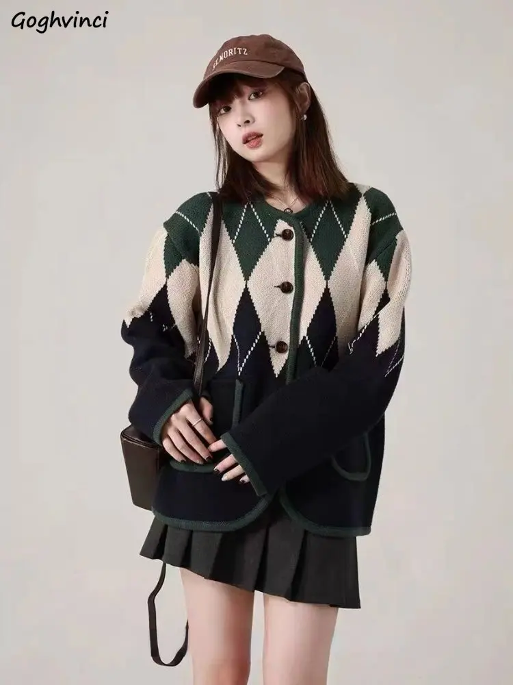 

Женский винтажный Кардиган с длинным рукавом, в стиле преппи