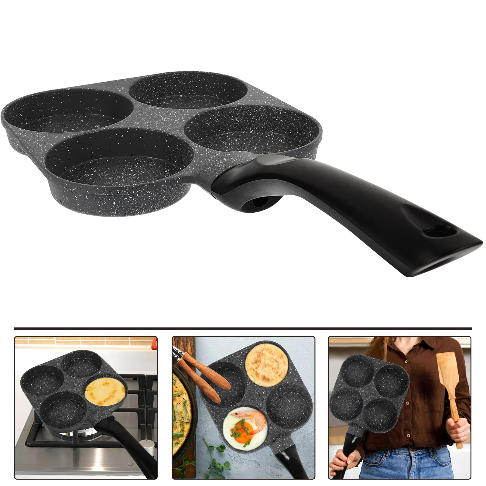 

Mini Pan Cast Iron Skillet Small Omelette Maker Non Stick Fried Egg Cooker Divided Cooking Frying Pans Nonstick