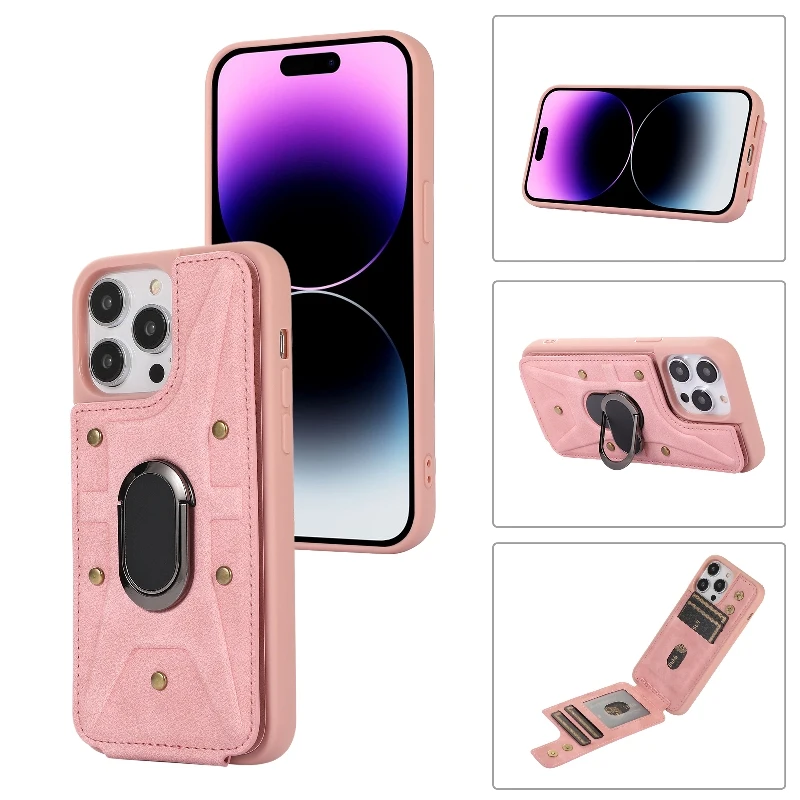 

Vertical Flip Wallet Cards Phone Case For Samsung Galaxy S23 Ultra S22 S21 S20 FE 360 ° Rotation Finger Ring Magnetic Back Cover