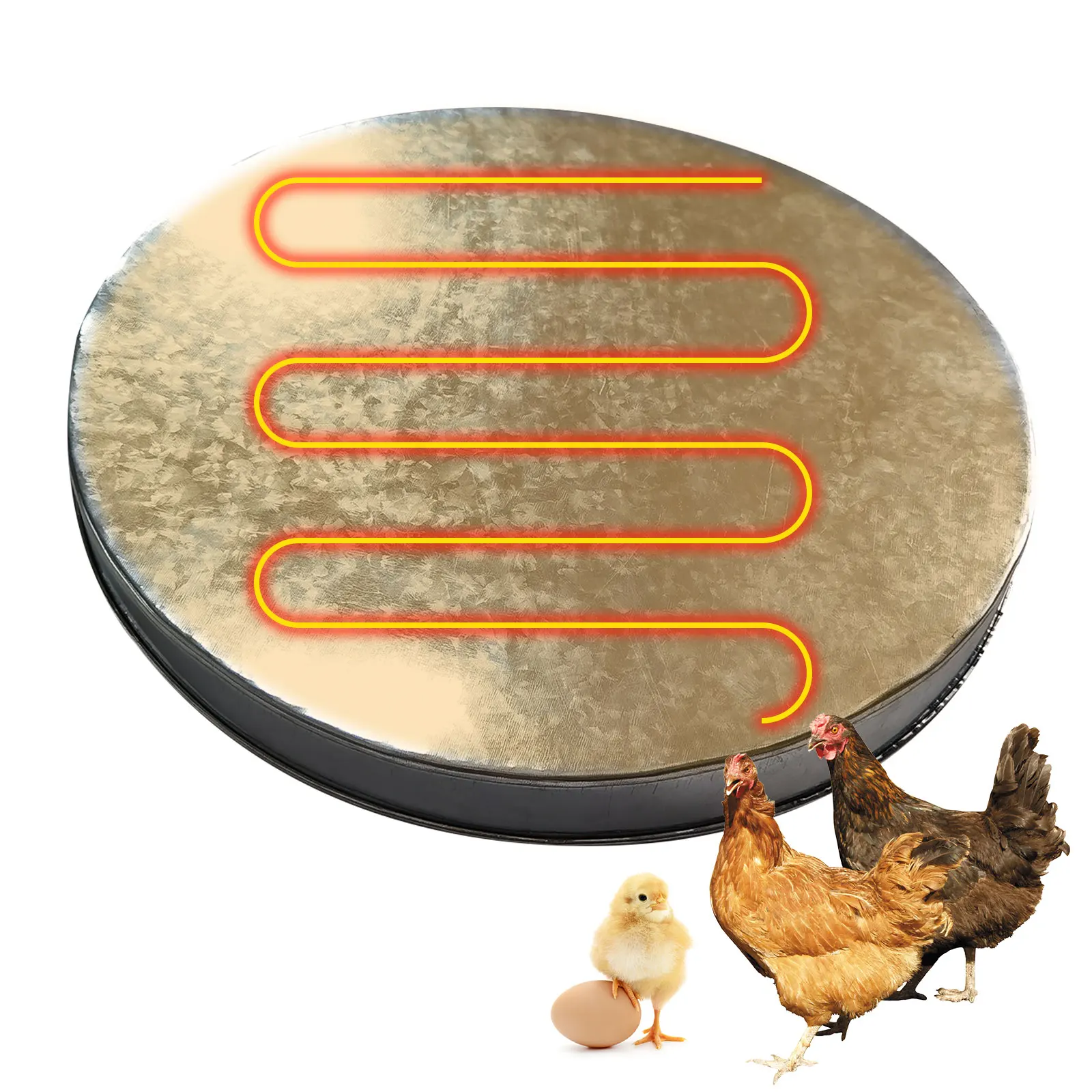 

Поилка для птиц, серебряная нагревательная основа, металлический водонагреватель, подходит для зимнего стерилизатора, нагревательная осно...