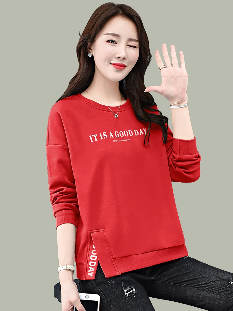 

New Casual printing Letter Pullovers T-Shirt Women Autumn Shirt Street Sweatshirt Clothes Warm Oversize Pullover Sweatshirts