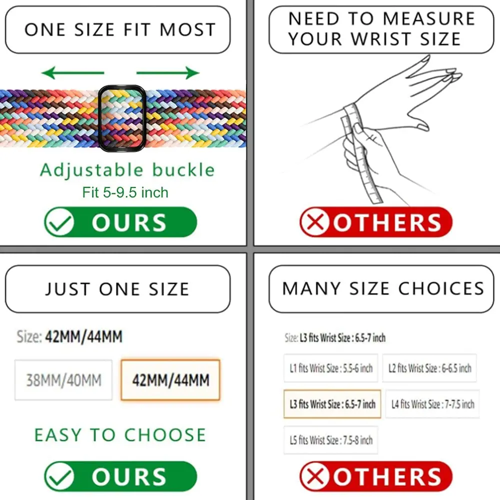 Nylon braided solo loop For Apple watch UItra 8 7  6 5 4 SE 45mm 41mm 44mm 40mm Adjustable elastic strap iWatch 3 42mm 38mm Band