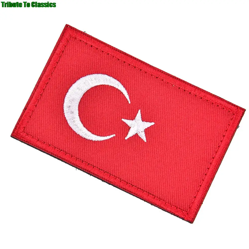 Турецкий флаг, вышитый значок, военные тактические знаки, значки, флаг Турции, нашивки из ткани колпаки для рюкзака 8 см x 5 см
