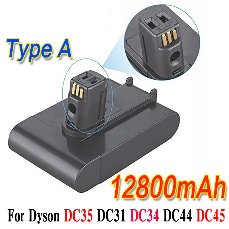 

Литий-ионный аккумулятор Dyson 22,2 в 12800 мАч подходит для TypeA или B, пылесос для Dyson DC35 DC45 DC31 DC34 DC44,DC31 Animal, DC35 Animal & 12,8 Ач