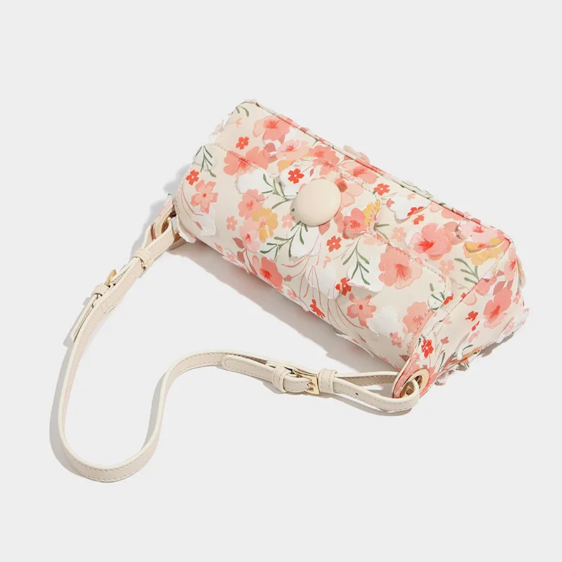 2022 autumn new printed underarm bag light luxury temperament shoulder bag women's bag niche high-end texture flower bag