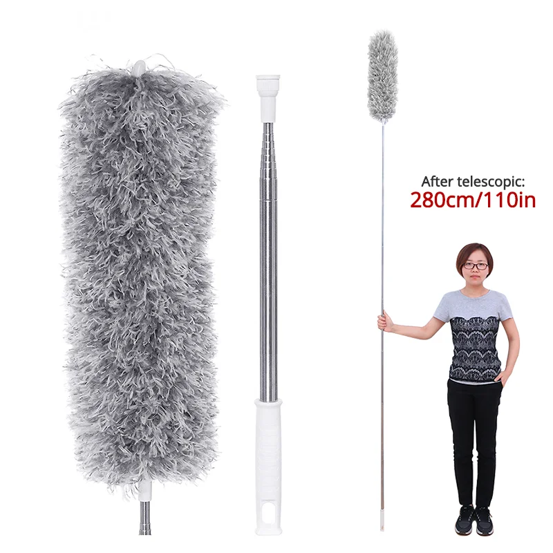 

Duster 0.8m-2.8m Retractable Pole Easy Cleaning Brush Arbitrarily Bent Duster Household Cleaning Tools