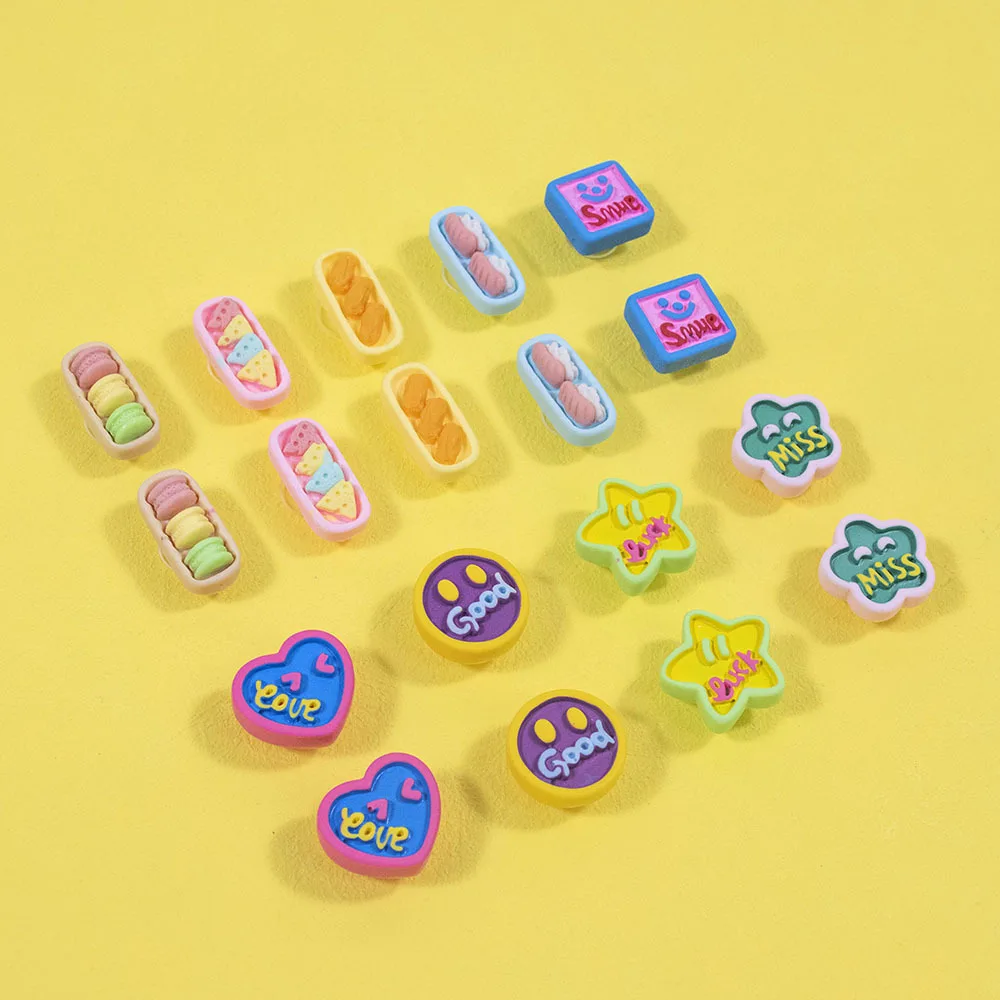 Cute Kawaii Cartoon Imitation Biscuit Shoe Croc Charms Jeans Decoration Shoe Accessories For Clogs DIY Buckle  jibbitz For Croc images - 6