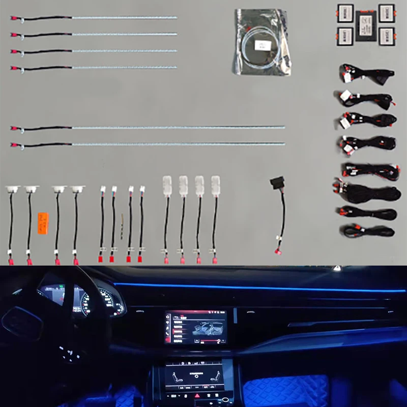 

Подходит для Audi Q8 2019-2020 внутренсветильник освещение дверное освещение Footwell Оригинальное Высокое качество светодиодные аксессуары для инте...