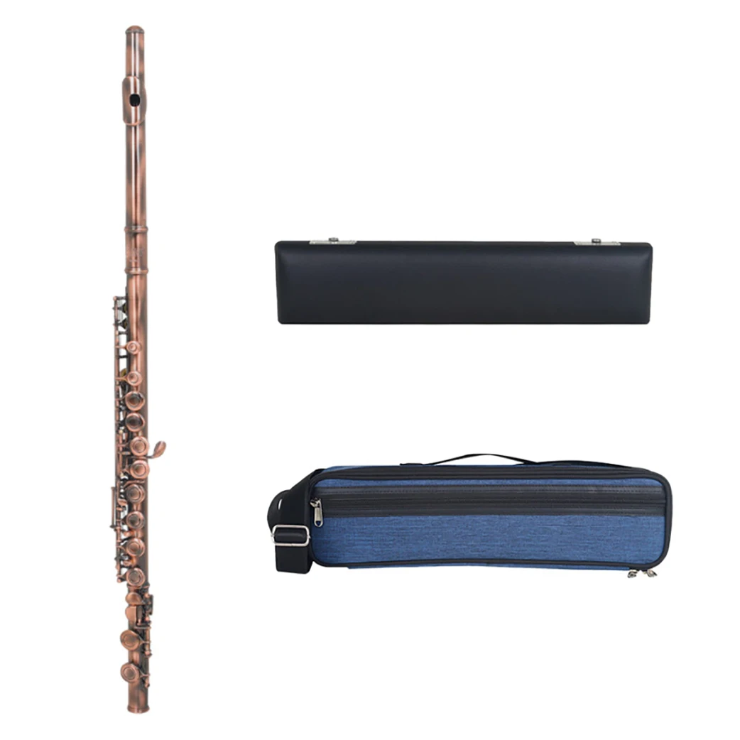 

SLADE 16 Hole Flute Antique Copper Key Flute With Storage Box Accessories Professional Woodwind Musical Instruments
