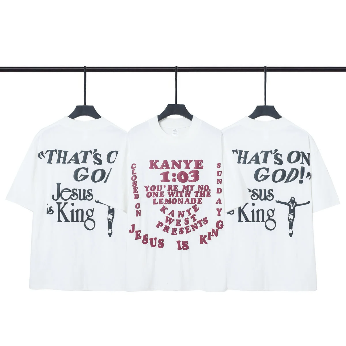 

Kanye West Presents Tee Men Women JESUS IS KING T-shirt Trust God Lemonade Sunday JESUS IS KING EU US Size Tops T-shirts