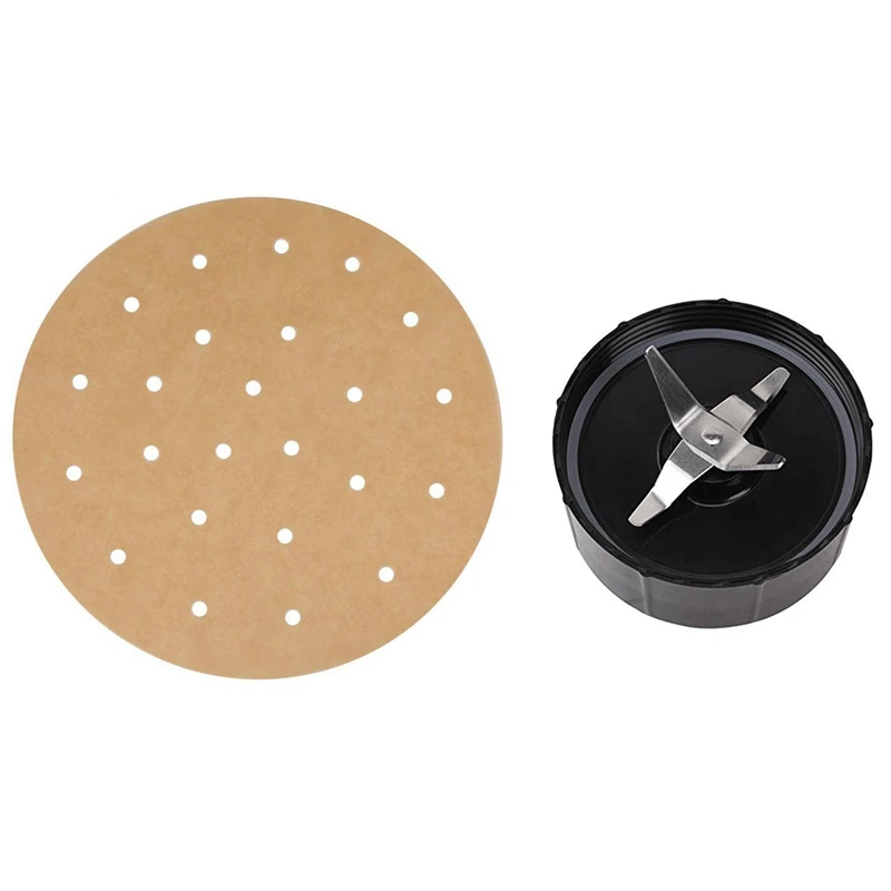 

100 шт. неотбеленные прокладки для фритюрницы, силиконовая бумага для масла и упаковка из 2 шт., поперечные лезвия, совместимые с блендером Magic ...