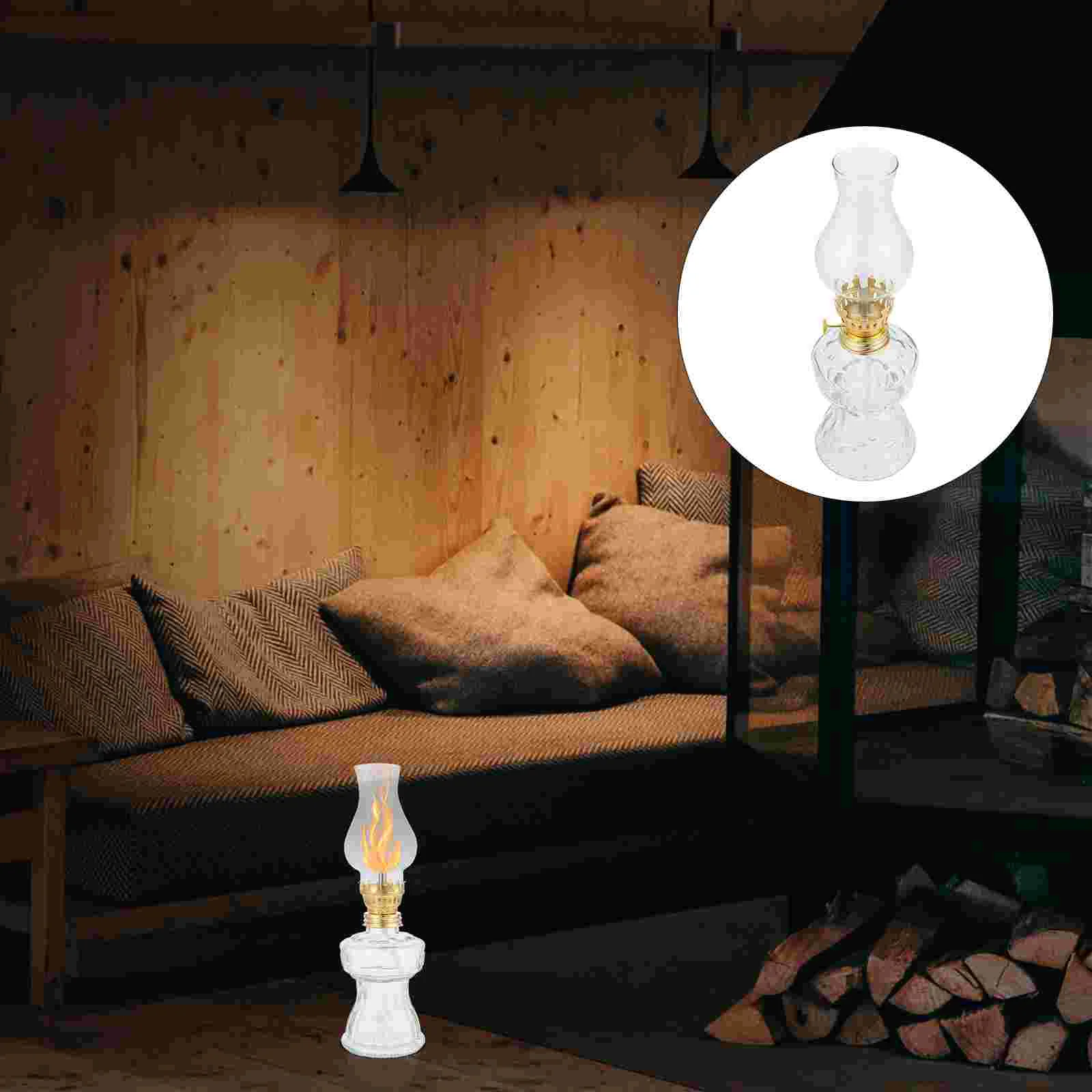 

Lamp Kerosene Oil Lamps Vintage Glass Lantern Light Clear Useindoor Table Home Wedding Accent Smalllanterns Photography Prop