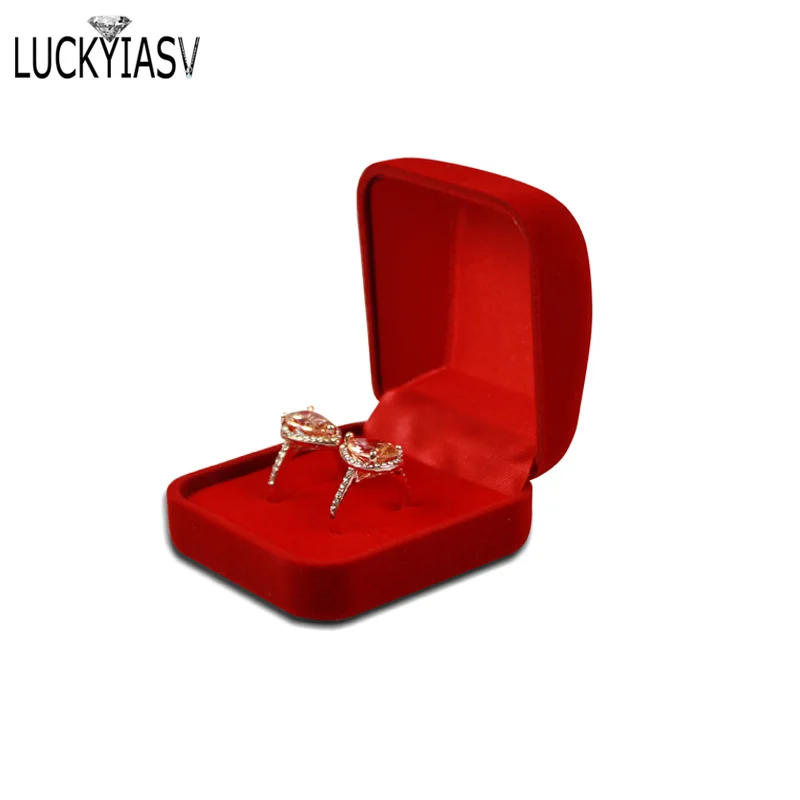 

Бархатная шкатулка для безделушек, коробка для колец, органайзер для ювелирных изделий, двойная шкатулка для колец, шкатулка для драгоценностей, свадебная подарочная коробка Joyeros Organizador De Joyas