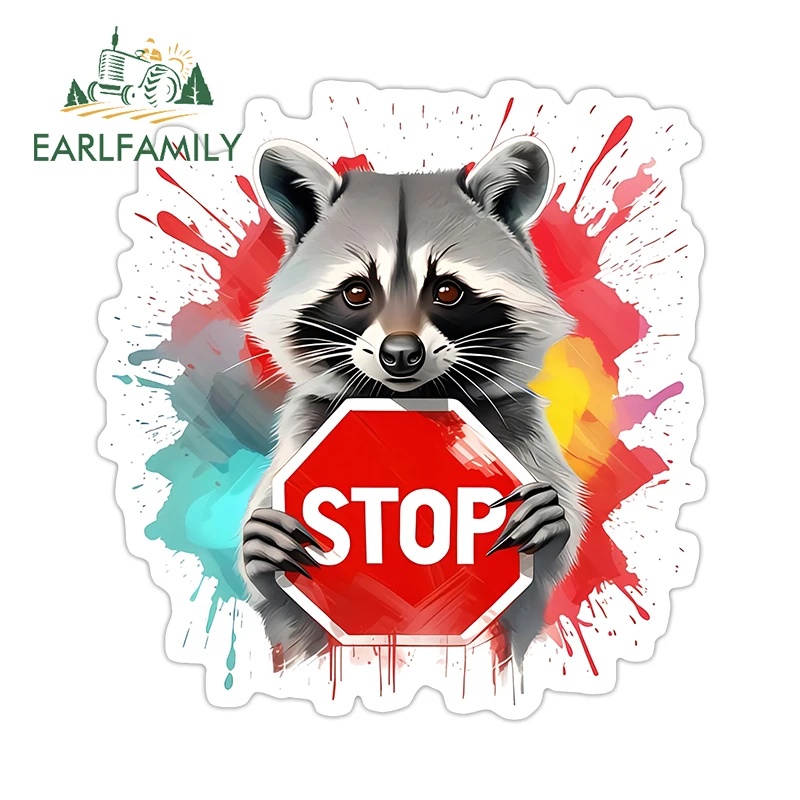 EARLFAMILY для енота в космосе, крутые автомобильные наклейки, красочные чернила, графические наклейки, отличное устойчивое к царапинам украшение для автофургона елена вороникова инстаграм енота обормота