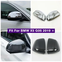 side door rearview mirror shell decor cap cover trim fit for bmw x5 g05 2019 2022 chrome carbon fiber exterior accessories
