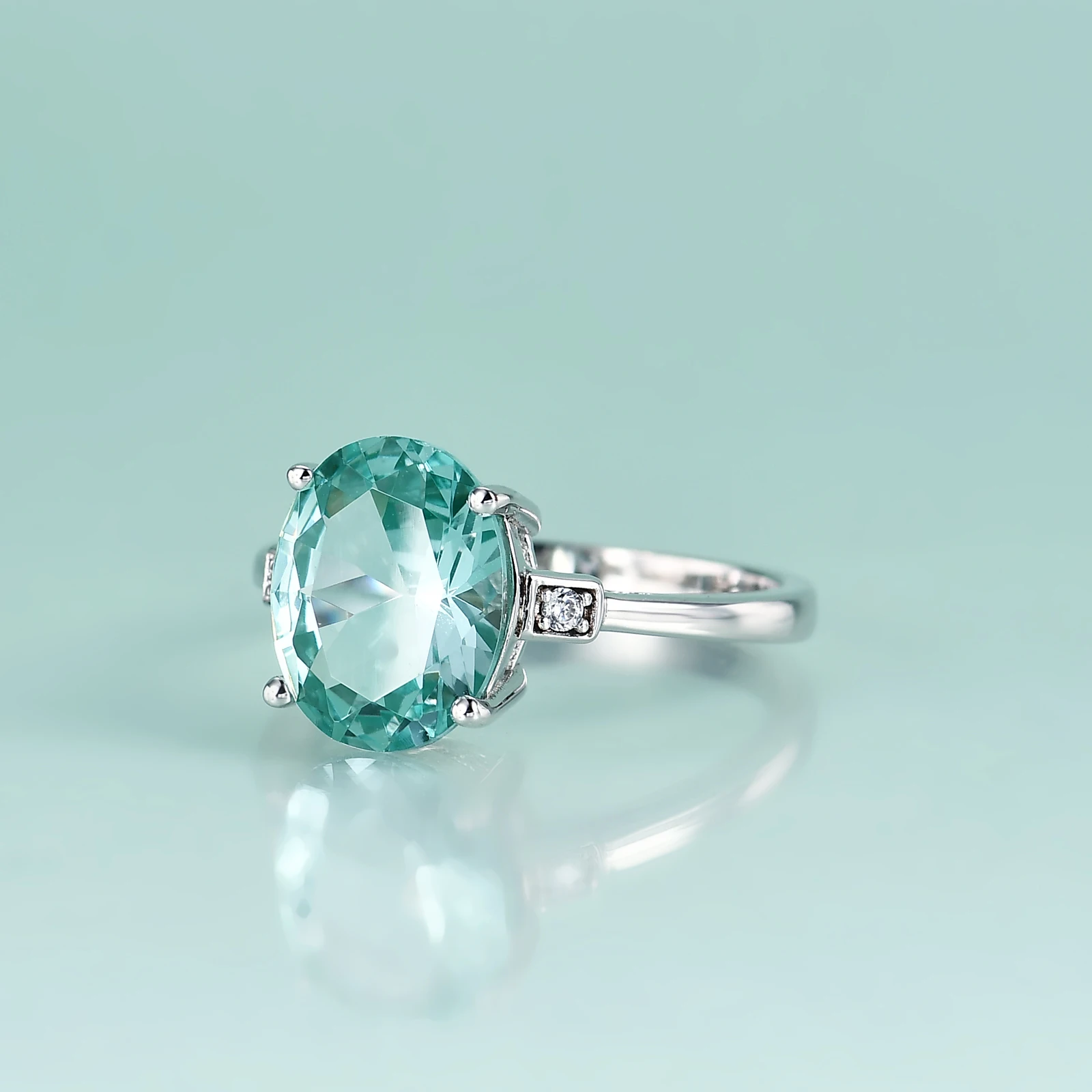 

Красота драгоценного камня 4,78 карата овальная огранка лабораторная зеленая шпинель ювелирные изделия кольца из серебра классическое романтическое обручальное кольцо для женщин