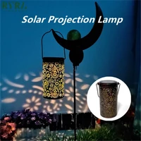 solar sunflower projection lamp wrought iron hollow solar portable lantern garden courtyard outdoor path walkway decorative lamp