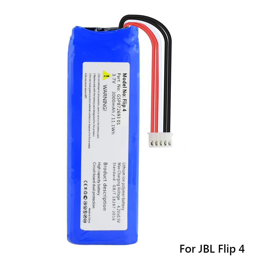 

Original 3000mAh Battery 3.7V Li-Polymer For JBL Flip 3 Flip 4 Premium Cell Li-Polymer Tool Kit Bluetooth Mini Speaker battery