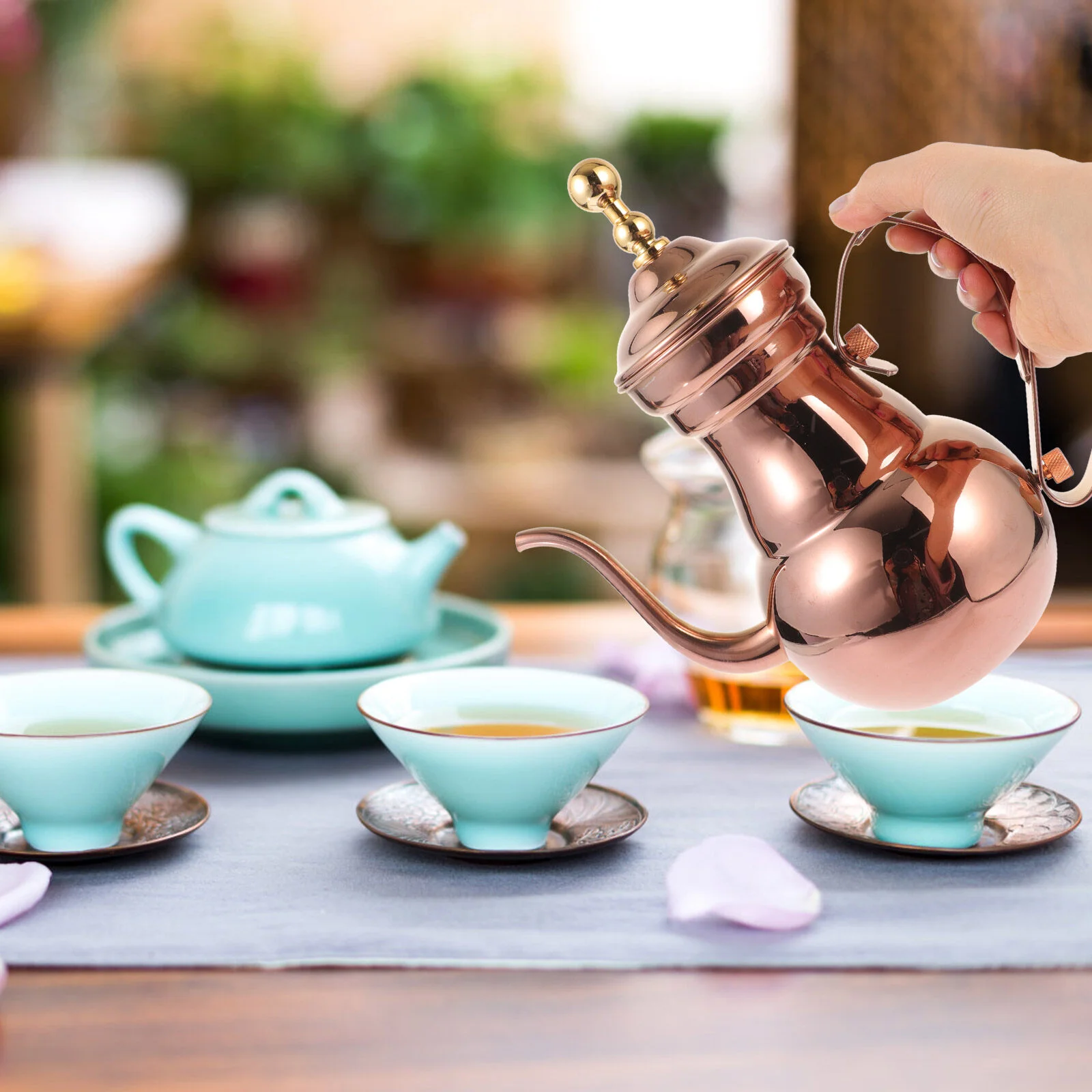 

Asia Stainless Steel Water Jug Coffee Kettle Handle Old Fashioned Long Narrow Spout Tea Pot Strainer Metal