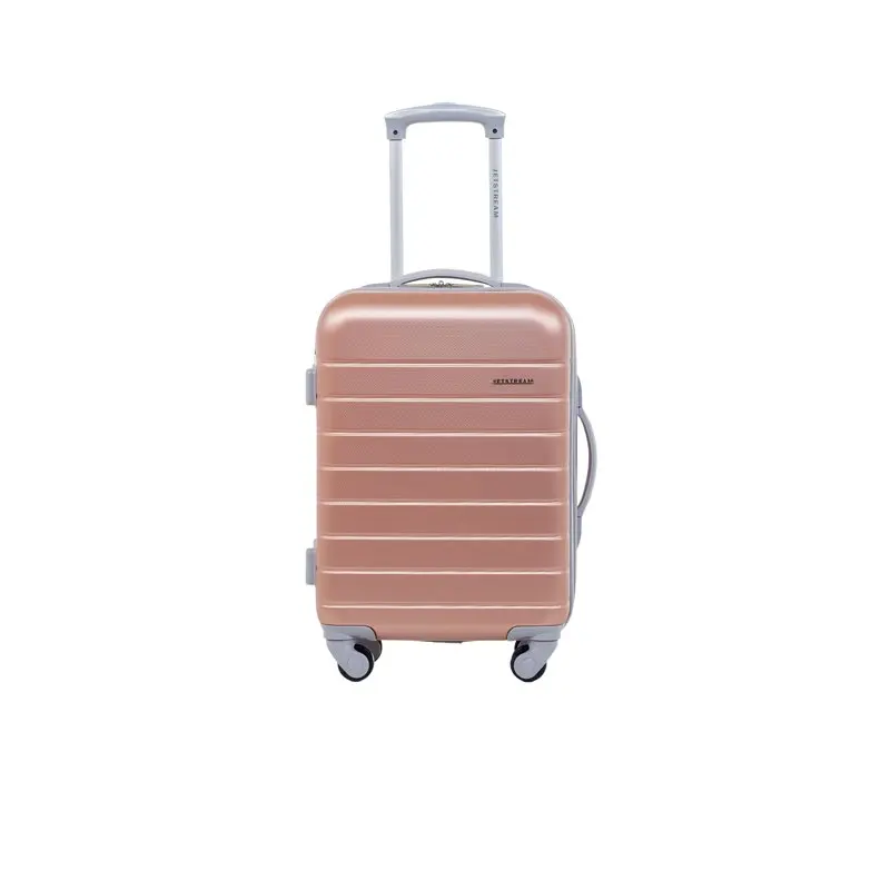 2pc Hardside Rolling Spinner Upright Set, Checked and Carry-on Luggage Duo, Rose Gold