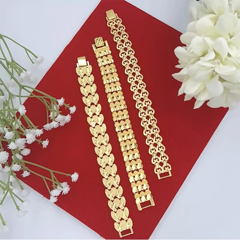 

Мужской браслет с подвеской в виде сердца, медный браслет дружбы с золотым покрытием