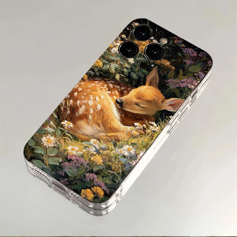 Фото Мягкий чехол для телефона с рисунком оленя Sika Deer Elk для Xiaomi Redmi Note 13 14 15 Pro Plus 12 11S 11T 5G 10S 9S 4G, задняя крышка с узором №2