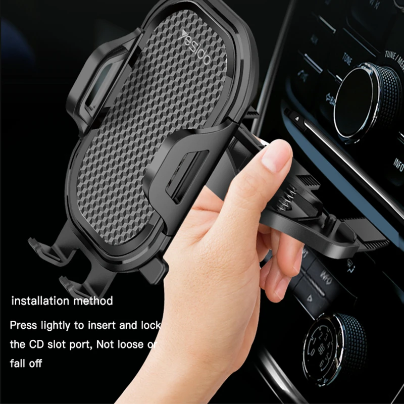 Yesido CD Car Phone Holder for Car Air Vent / CD Slot Mount car Phone Holder Stand CD Slot Car Phone Holder for iPhone Samsung